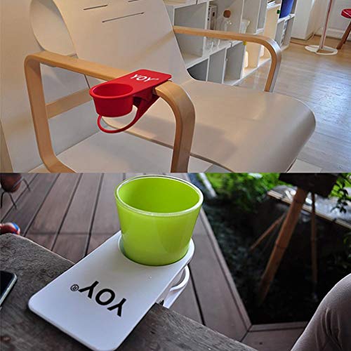 YOY 2 Pack Drink Cup Holder Clip - Table Desk Side Water Glass Beer Bottle Beverage Soda Coffee Mug Holder Cup Saucer Clip Design for Home Office, Black - color: Black, size: 2 Pack
