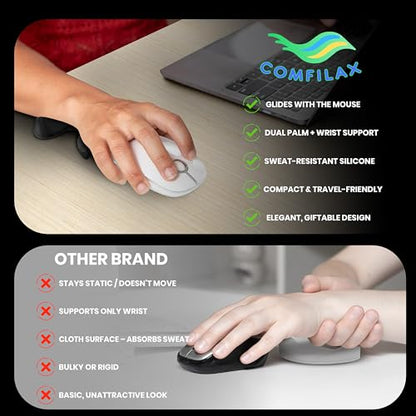 GlideX r2.0 Ergonomic Mouse Wrist Rest – Compact Sliding Wrist Pad with Low Profile Design for Desk Laptop Travel, Fits Small to Medium Hands (Black) - color: Black