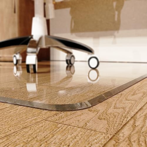 MESAILUP Beveled Edge Office Chair Mat for Carpet or Hardwood Floor 36" x 46" Clear Chair Mats for a Smooth Glide and Easy Roll On/Off, Heavy Duty and Non-Slip Pad Floor Ultimate Desk Chair Mat - color: Clear, size: 36" x 46"