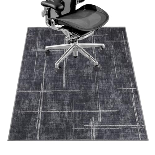 Office Chair Mat for Hardwood Floor&Tile Floor,36"X 48" Heavy Duty Desk Chair Mat for Hard Floors,Under Desk Rug for Rolling Computer Chair,Anti Slip,Low Pile Carpet Floor - color: Black Blue, size: 36"X 48"