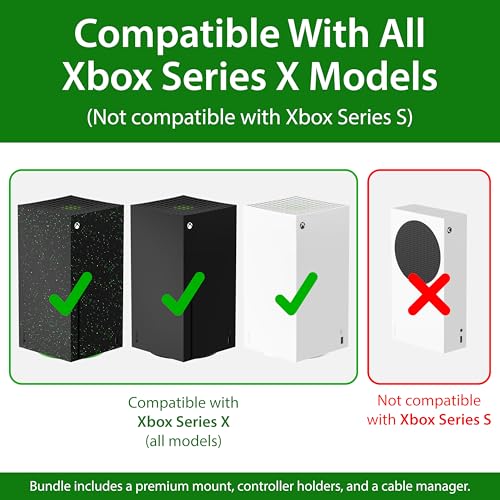 TotalMount – Wall Mount for Xbox Series X – Prevents Your Xbox from Falling by Securing Each Side (Large Bundle: Wall Mount and 3 Controller Holders) - size: Large Bundle: Wall Mount and 3 Controller Holders