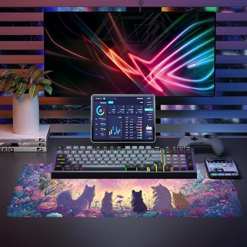 Mouse Pad, Large Anti-Slip with Stitched Edges Desk Mat Desktop Laptop Computer Desk Keyboard Mat,Table Protector Blotter Mat (Dog, 31.5" x 11.8")