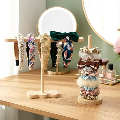 2 Pcs Scrunchie Holder Stand Headband Jewelry Holder Organizer Hanging Hairband Storage Hair Hoop Display Stand Space-Saving Jewelry Scrunchy Holders for Girls Women HeadBands Bracelets Scrunchie