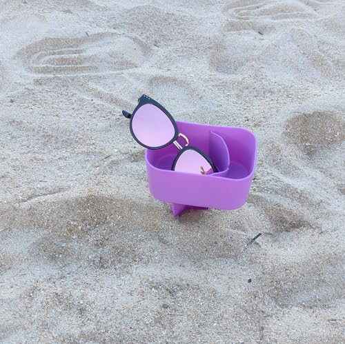 Sand Beach Cup Holder with Pocket Drink Cup Holders for Travel Multicolor 2 Pack Color Purple/Purple - color: PURPLE/PURPLE