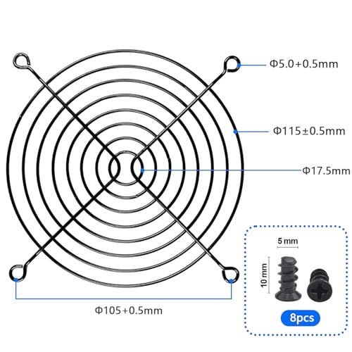 Black 2 Pack PC Fan Grill,PC Fan Cover | Black Iron 2 Pack 120MM Fan Grill,120MM Fan Cover with Screws for Computer Case Cooling Decoration. - size: FCI2-2 PCS