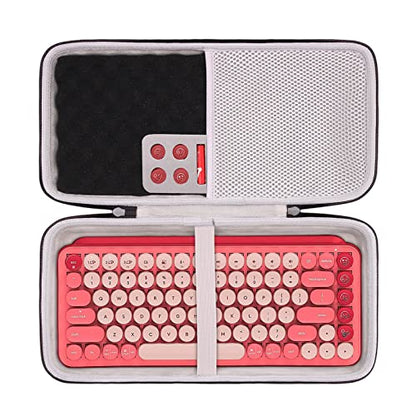 LTGEM Case Compatible with Logitech POP ICON Combo Bluetooth Keyboard and Mouse Combo, Office Travel Carrying Storage Bag - Rose+Gray(Case Only) - color: Rosy
