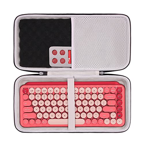 LTGEM Case Compatible with Logitech POP ICON Combo Bluetooth Keyboard and Mouse Combo, Office Travel Carrying Storage Bag - Rose+Gray(Case Only) - color: Rosy