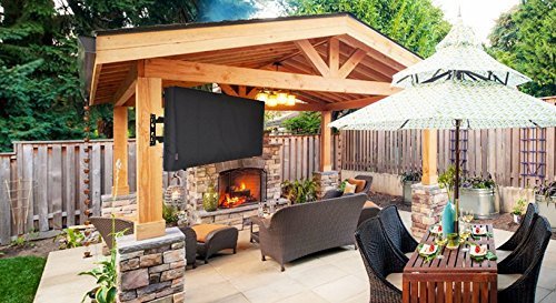 72" Outdoor TV Cover, Black Waterproof Universal Protector for 75"-78'' LCD, LED, Plasma Television Sets - Compatible with Standard Mounts and Stands. - size: 72"