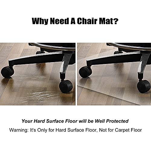 Azadx Office Chair Mat for Hardwood Floor 36 X 48, Plastic Mat for Office Chair Easy Glide on Hard Floors, Clear Computer Chair Mat Office Floor Mat Protector for Wood Floors - size: 36 x 48'' Rectangle