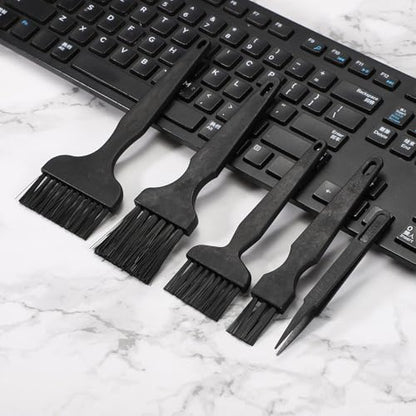 PATIKIL ESD Brush, 3Pcs Electronic Cleaning Brush Set with Tweezers Anti Static Cleaning Tools Plastic Flat Nylon for PCB Computer Keyboard Camera 3D Printers, 25x62mm Bristles