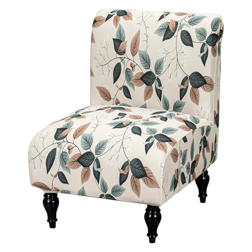 FUANGUI Armless Accent Chair Cover Slipcover, Stretch Spandex Chair Covers for Living Room Removable Washable for Armless Chair Furniture Protector - color: A5, size: 1pcs