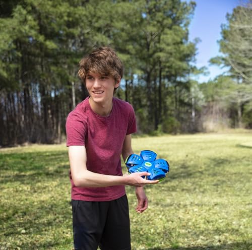 WAHU Phlat Ball Classic Flying Saucer Ball Toy for Kids Ages 5+, Collapsible Time Delay Frisbee Flying Disc Toy, Throw a Disc Catch a Ball, Blue