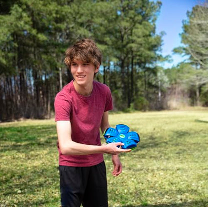 WAHU Phlat Ball Classic Flying Saucer Ball Toy for Kids Ages 5+, Collapsible Time Delay Frisbee Flying Disc Toy, Throw a Disc Catch a Ball, Blue