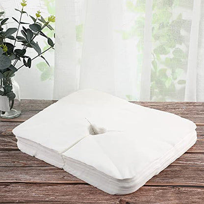 200 Pieces Disposable Face Cradle Covers Massage Headrest Covers for Massage Tables and Massage Chairs Beauty Spa Salon Bed, 11.8 x 15.7 Inches (White) - color: White