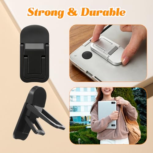 4 Pcs Keyboard Riser Tilt, ABS Keyboard Legs with Dual Angle Adjustment, 2.36x1.22 Inch Foldable Keyboards Tilt Stand for Laptop & Desktop, Black & Silver