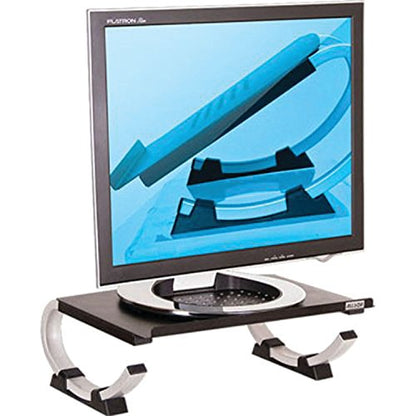 Allsop Redmond Adjustable Laptop Stand, Vented Curved Sturdy Metal Ergonomic Riser, Black (ASP30498) - style: Laptop Stand