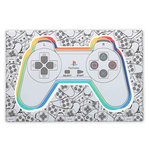 Open Road Brands PlayStation Controller Gallery Wrapped Canvas Wall Decor - Classic PlayStation Wall Art for Game Room or Man Cave - color: Gray