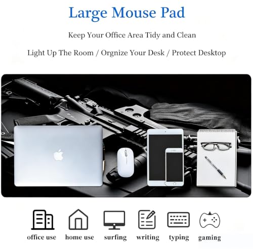 31.5x11.8 Inch Non-Slip Long Extended Large Gaming Mouse Pad with Stitched Edges XL Laptops Keyboard Mouse Mat(AK47) - color: AK47
