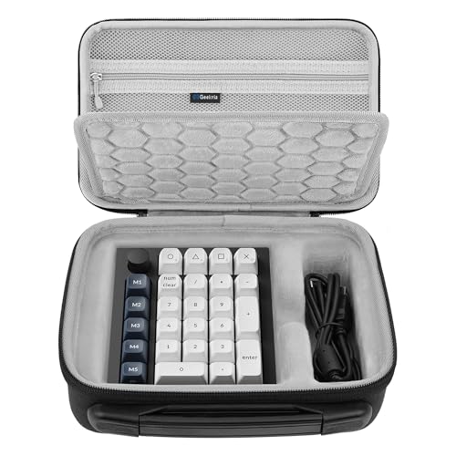 GEEKRIA Numeric Keypad Carrying Case, Compatible with Keychron Q0 Max / Q0 Plus, Portable Number Pad Bag (Dark Grey)