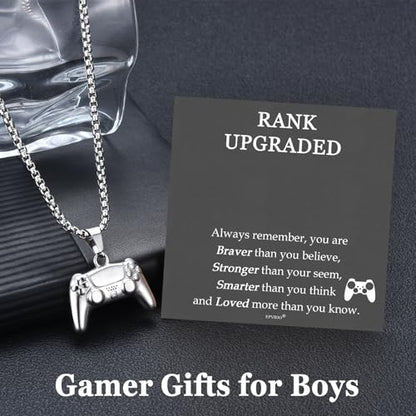 Gamer Gifts for Teen Boy Game Controller Necklace for Boy Men Birthday Christmas Graduation Stuff Gaming Jewelry