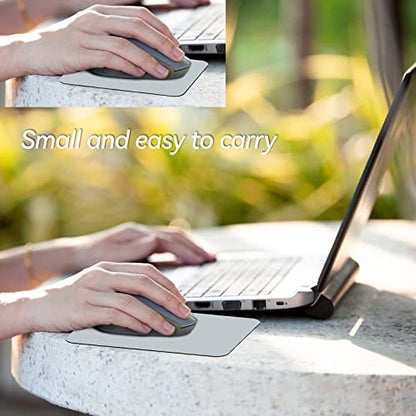 Small Mouse Pads, Set of 2, 5x6 & 5.7x7.5 Inch, Portable, Waterproof, Non-Slip Rubber Base, Fits Wireless Mouse, Laptop, Gray - color: Gray, size: 5.7x7.5 and 5x6 inches (set of 2)