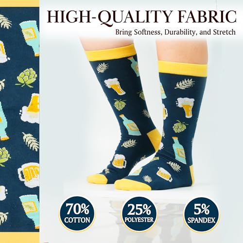 ZAGKOO Funny Socks for Men, Women - Stocking Stuffers for Men - color: Beer