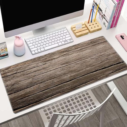 Old Wood Desk Mat Mouse Pad XL Extended Large Gaming Desk Pad Mousepad, Wood Computer Laptop Keyboard and Mouse Mat, Desktop Protector Mat for Women Men Office 31.5x11.8 in - color: Old Wood