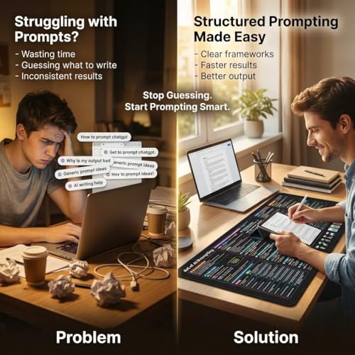 Chat GPT Cheat Sheet Desk Mat | How to Write an Effective Prompt Using Chatgpt, Copilot Cheat Sheet Lambock New Version Large Desk Pad for Keyboard and Mouse | 12x22 in NEW - size: New Version-12x22 in