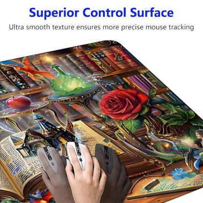 Large Gaming Mouse pad,Bookshelf Anti Slip Rubber Base Mouse pad, Suitable for Computer, Laptop, Office Desk Accessories - color: Bookshelf