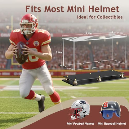 Double Mini Helmet Display Case - size: 17.4 x 7.1 x 7.9 inch