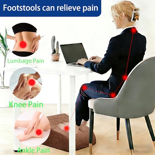 Foot Rest for Under Desk at Work, Ergonomic Under Desk Footrest with Washable Cover for Office, Home & Gaming Leg Elevation Pillow Brown - color: D-brown