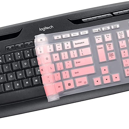 Keyboard Cover for Logitech MK320 YR002/Y-R0009 & K330 MK335 Wireless Ultra Thin Silicone Keyboard Protector Skin MK320 K330 MK335 Accessories-Ombrepink - color: Ombrepink