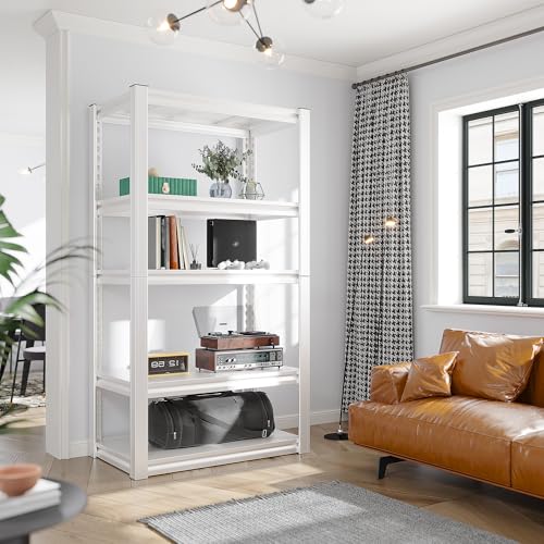 Raybee 72''H Garage Shelving, Storage Shelves 2010LBS, Adjustable 5 Tier Metal Shelving, Closet Garage Shelves Pantry Shelf for Kitchen Closet 72''H*31.7''W*16.3''D - size: 16.3"D x 31.7"W x 72"H,White