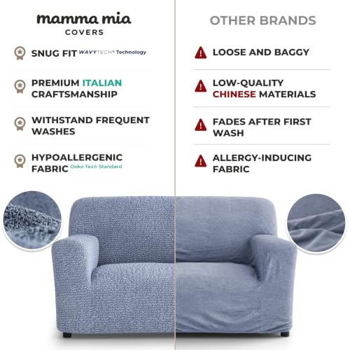 Premium Stretch Couch Covers for Sofa - Sofa Chair Cover Washable, Dogs & Pets Friendly - Elastic Polyester Loveseat Slipcovers - Non-Slip Love Seat Couch Covers - Blue (40"-63" Wide) - color: Blue, size: 40"-63" Wide
