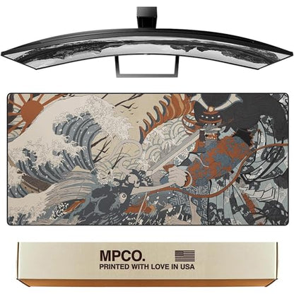 MPCO. Original Large Gaming Desk Mat – 36" x 17" Aeroglyde Masterpiece Shogun Full Desk Mouse Pad for Smooth Precision – Non-Slip, Washable Extra-Large PC Mouse Pad for Gaming Sessions - color: AeroGlyde Shogun