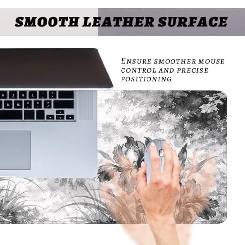 Ink Flower Gaming Mouse Pad Dark Aesthetic XL Mouse Pad Large Mousepad Extended Laptop Keyboard Mat Gaming Desk Pad Mouse Mat Office Computer Keyboard Laptop 31.5"x11.8" - color: Ink Flower, size: 31.5L x 11.8W inches