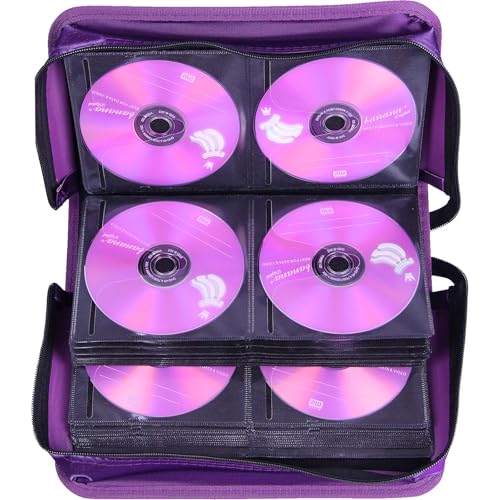 Capacity CD/DVD case Wallet, Storage,Holder,Booklet (128 Purple) - color: 128 Purple