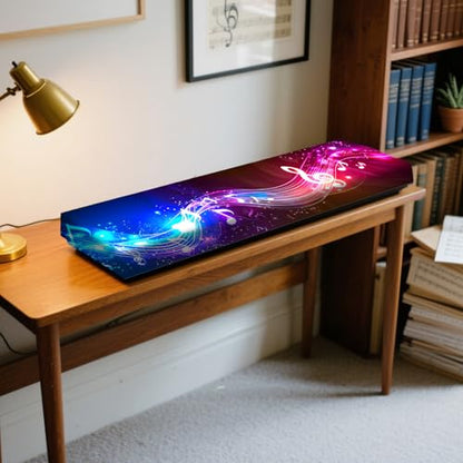 Nuxovilar Stretchy 88 Keys Keyboard Piano Dust Cover, Dust - Proof Elastic Milk Silk with Colorful Music Note Wave Designs for Digital Pianos - color: hd02413