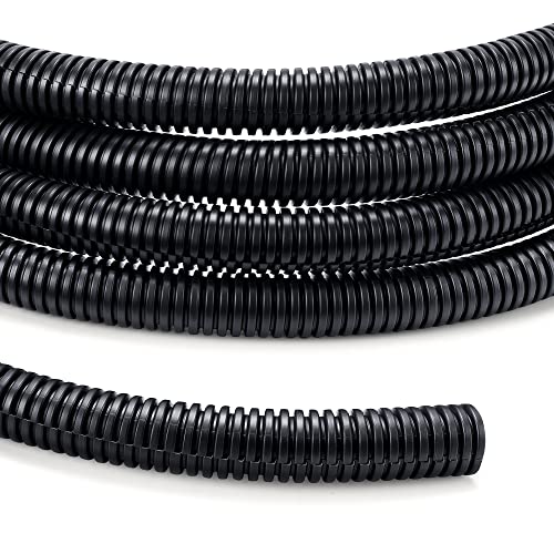 Wire Loom Tubing 1/4"-10ft 3/8”-10ft 1/2”-10ft, YCLYC Split Loom Cord Protectors, Flexible Wire Conduit Automotive, Black - color: Black, size: 1/4"-10ft 3/8”-10ft 1/2”-10ft