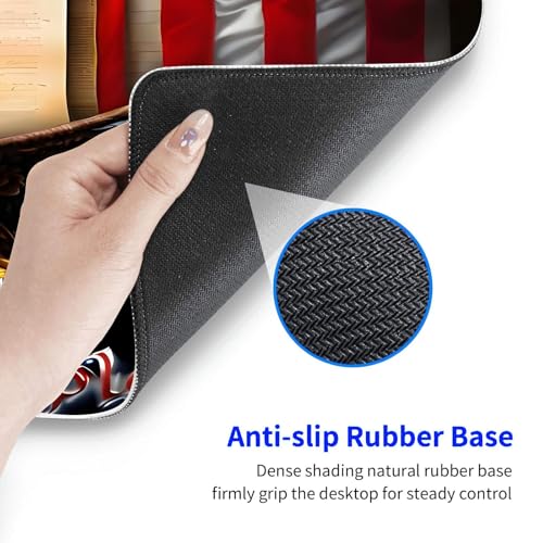 Large Gaming Mouse pad,Classic American Old Flag We The People Eagle Anti Slip Rubber Base Mouse pad, Suitable for Computer, Laptop, Office Desk Accessories - color: Classic American Old Flag We The People Eagle