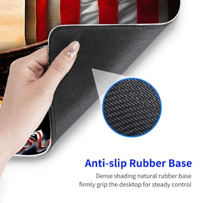 Large Gaming Mouse pad,Classic American Old Flag We The People Eagle Anti Slip Rubber Base Mouse pad, Suitable for Computer, Laptop, Office Desk Accessories - color: Classic American Old Flag We The People Eagle