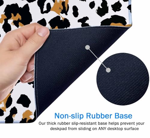 Mouse Pad,Office Desk Mat Large Gaming Keyboard Pad Stitched Edges Washable Smooth Surface Control & Accuracy Extended Computer Mouse Mat (31.5X11.8In)-Leopard Animal Pattern - color: Leopard Animal Pattern, size: 31.5L x 11.8W inches