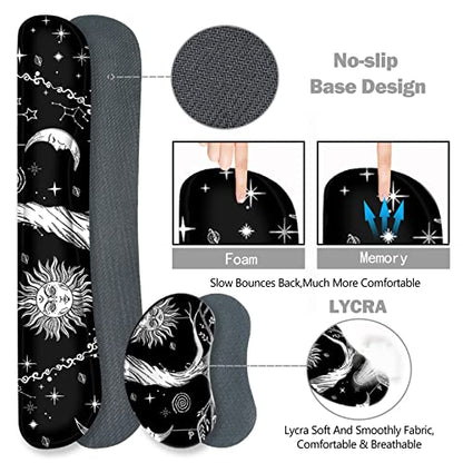 ToLuLu Extended Gaming Mouse Pad, Memory Foam Ergonomic Keyboard Mouse Wrist Rest Support Set, Large Desk Mat with Stitched Edges, Non-Slip Base Mousepad for Home Office Game and Study, Moon & Sun - color: Moon & Sun