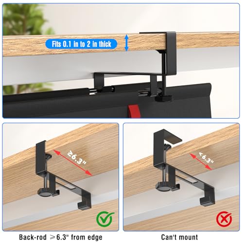 No Drill Under Desk Cable Management Tray, 20" Cord Management Tray with Cable Loop, Upgraded Oxford Fabric Wire Management for Standing Desk - No Damage to Table - size: 20 inch