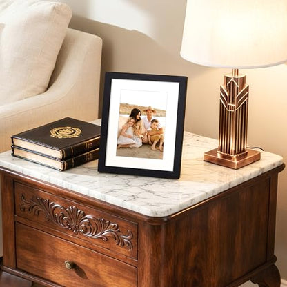upsimples 7x9 Picture Frame, Display Pictures 5x7 with Mat or 7x9 Without, Wall Hanging Photo Frame, Black, 1 Pack - color: Black, size: 7x9