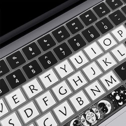 Cute Silicone Keyboard Cover for 2021-2024 MacBook Air 13.6" 15" A2941 A3114 A2681 A3113, MacBook Pro 14" 16" A2442 A2779 A2918 A2992 A2485 A2780 A2991 A3112 A3401 A3406 M4 M3 M2 M1 Max, Sun and Moon - color: Sun and Moon