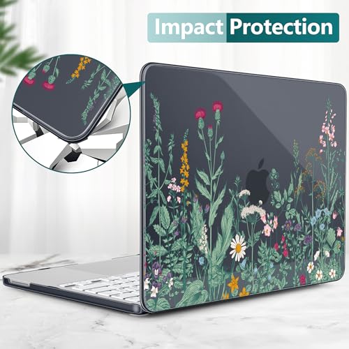 DONGKE Compatible with MacBook Neo 13 Inch Case 2026 A3404 A18 Pro chip & Touch ID, Plastic Hard Shell with Keyboard Cover, Screen Protector & Dust Plugs, Garden Floral - color: Garden Floral