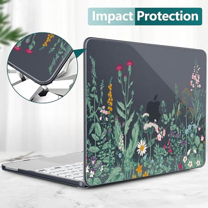 DONGKE Compatible with MacBook Neo 13 Inch Case 2026 A3404 A18 Pro chip & Touch ID, Plastic Hard Shell with Keyboard Cover, Screen Protector & Dust Plugs, Garden Floral - color: Garden Floral