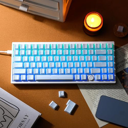 GMKWTL XVX Blue Jade Keycaps, Doubleshot PBT Keycap Sets 142 Keys, Cherry Profile Keyboard Keycaps Suitable for 60%/65%/75%/TKL/96%/100% Layout Mechanical Keyboard - color: Blue Jade