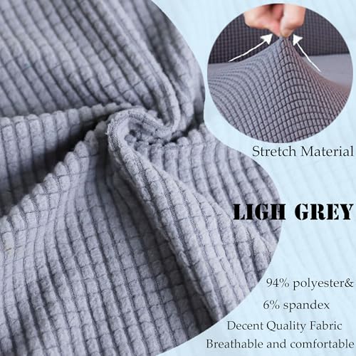 Sofa Couch Arm Chair Covers, Armrest Armchair Covers Stretch Recliner Slipcovers, Set of 2 (Light Gray) - color: Light Gray